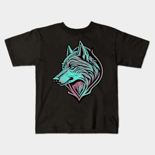 Synthwave Wolf Kids T-Shirt